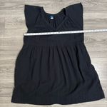 Old Navy Women Black Gathered Loungewear V-Neck Dress Size L 100% Cotton Photo 11