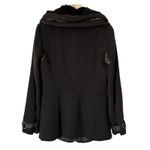 'S Max Mara 100% Virgin Wool Faux Fur Trimmed Coat in Chocolate Brown Size 8 Photo 2