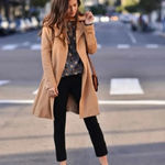 CAbi  Love Carole Casablanca‎ Tan Knit Ponte Trench Coat #3037 Size S Belted Photo 1