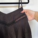 Festival Black Faux Suede Fringe Cowgirl Crop Top Breezy Summer Concert Large Photo 3