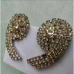 Vintage Rhinestone Ear Climber Clip Earrings – Statement Glam Silver Photo 4