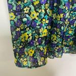 ZARA  Floral Micro Pleat Long Sleeve High Neck Puff Sleeve Baby Doll Mini Dress L Photo 6