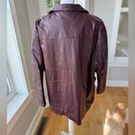 Vintage 70s 80s Salon Studio Burgundy Oxblood Leather Chore Coat Jacket Sz XL Red Photo 7