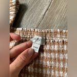 J.Crew  Gingham Cinch Puffy Sleeve Blouse Brown White Size XXS Photo 3