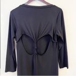 Amour Vert Black Long Sleeve Stretch Lightweight Open Back Shirt Dress Small Photo 6