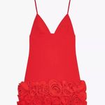 ZARA  Red Floral Hem mini Dress evening date party cocktail wedding Photo 7
