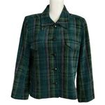 Carlisle Vintage  Size 16 Plaid Tweed Jacket Button Front Wool Blend Lined Photo 0