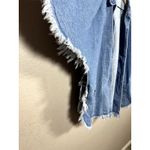 Sundance Oversized Vintage Raw Hem Denim Jean Short Sleeve Cardigan LARGE Blue Photo 3