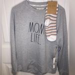 Rae Dunn “Mom life” long sleeve pullover with fuzzy socks Photo 1