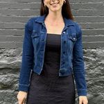 Liverpool  Dark Wash Cropped Denim Jacket Size XS Photo 0