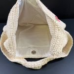 Vintage Women's Beige Floral Crochet Shoulder/Tote Bag SKU 5250 Photo 2