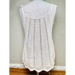 Velvet Heart Women’s Sleeveless Open Knit Crochet Cream Tank Top Adjustable Sz L Photo 1