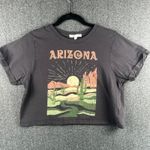 Love Peace and Lazy Days  Cotton Crop Tee Women's XS Embroidered‎ Boho Arizona Photo 1