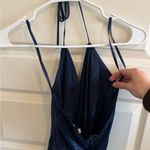 Veronica Beard  Aldana Embossed Halter Midi Blue Dress Photo 3