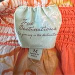True Destinations Coral Yellow Floral Off Shoulder Bell Sleeve Boho Dress Size M Orange Size M Photo 5