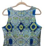 LONDON TIMES Blue and Green Patterned Sleeveless Dress Size 14 Preppy Classic Photo 4