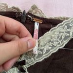 Free People  Brown Bow Mini Dress with Cream Lace Photo 1