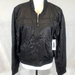 DKNY black organza sheen bomber jacket size large NWT Photo 2