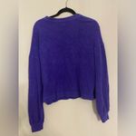Sundry ‎ Heart Faux Sherpa Sweatshirt Cobalt Size 0/2 Photo 2
