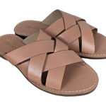 Madewell  The Boardwalk Sandals Woven Leather Slides Antique Coral Tan 7 Photo 0