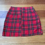 Amazon Pleated Plaid Pencil Mini Skirt in Red, Black, White, Blue and Yellow NWOT Photo 3
