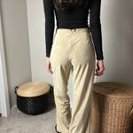 ralph lauren black label beige suede leather high waisted straight leg pants Size 8 Photo 4