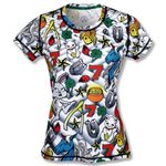 InkNBurn Lucky Tech Short Sleeve‎ Graphic T Shirt XXS 2XS White Multicolor Gym Blue Photo 0