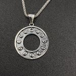 Moon Phase Sterling Silver Necklace Popcorn Chain Photo 2