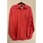 Tommy Hilfiger Pink Button Down Rainbow Cuff Pure Linen (L) Preppy Pride Vibrant Photo 2