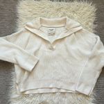 Abercrombie & Fitch Notch Neck Polo Sweater White Photo 0