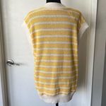 ZARA Womens V-Neck Striped Oversized Knitted Vest Yellow Size Medium Photo 3