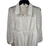 None Elegant Lace White Collared Button Front Unbranded Dress Size XL Photo 1