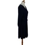 Bess And George Dress Medium Blue Long Sleeve Retro Elegant Workwear Photo 3
