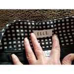 Elle Mid Rise Black w White Square Pattern Cropped Capri Pant Pockets Women's 2 Photo 4