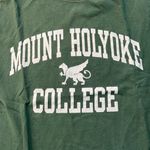 Champion Vintage Mount Holyoke College T-Shirt Tee Small Green 100% Cotton Mass Photo 1