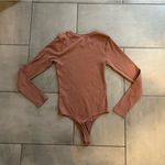 Abercrombie & Fitch  Ribbed Longsleeve Bodysuit in Brown Photo 2