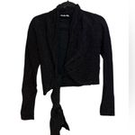 Ganni Black Metallic Baxter Wrap Top Photo 1