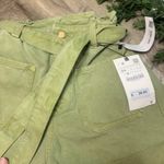 ZARA  Paperbag Shorts Size 2 Sage Green Belted Ladies Photo 2