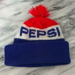 Pepsi Vintage Beanie Pom Pom Hat Red White Blue Logo Photo 0