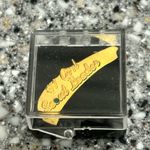 NUMBER #1 Girl Scout Leader Pin w/ Green Crystal Stone Gold Photo 3