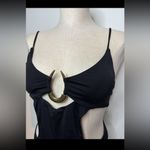 Black Cutout Swimsuit with bronze detail one piece open back Xs Photo 1