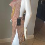 SheIn Sexy Draped Backless Split Hem Metallic Halter Dress size Large New with tags Slit on the sides Stretchy Measurements are provided in pictures Photo 5