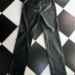 Milly  NY Genuine Black Stretch Leather Pants 8 zippers at hem moto style Photo 8
