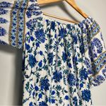 Nicole Miller  Off Shoulder Dress Mini Floral Paisley Cottage Coastal Cowgirl M Photo 7