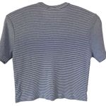 Brandy Melville Striped Cropped Tee Short Sleeve OS Blue White Made in Italy Photo 1