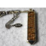 Ann Taylor  Double Sided Lt/Dk Brown Woven Bamboo 32" Silver Tone Necklace Photo 3