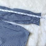 En Crême En Crème Navy Gingham Off-the-shoulder Blouse Photo 4