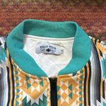 Crazy Train YELLOW & BLUE AZTEC GEOMETRIC WESTERN COUNTRY COWGIRL BOMBER JACKET Photo 3
