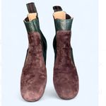 Maliparmi Women’s Brown Green Suede Boots Size 7 Italy Low Heel Ankle Booties Photo 3