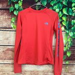 The North Face Dri Fit Long Sleeve Shirt Made in Jordan Red Snaps Women S EUC Photo 0